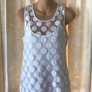Banana Republic Sheer Polka Dot Tank Top
